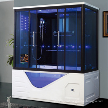 with LED Display and Massage Jets Steam Shower Whirlpool Tub